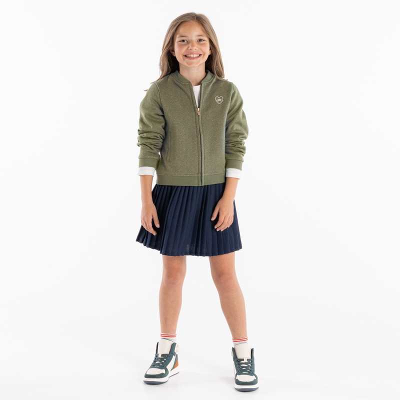 Teddy zippé irisé vert fille