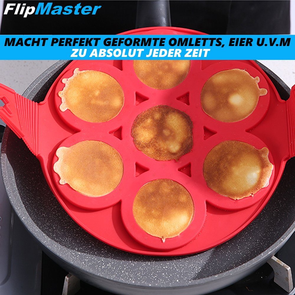 MAVURA Pfannenwender FlipMaster Flipper-Form Pfannenwender Silikon Eier, Pfannkuchen Maker Omelett Wender Küchenhelfer Backform