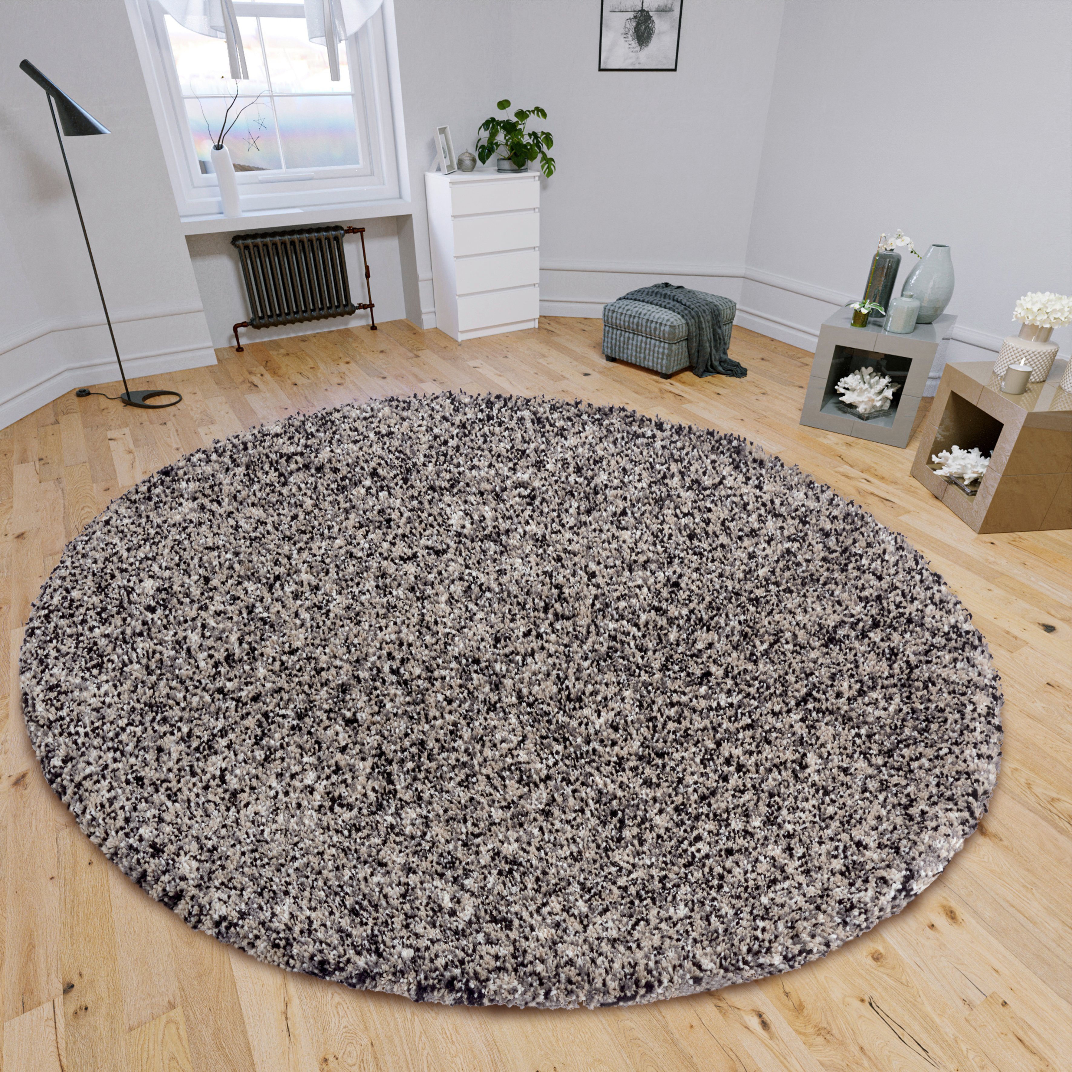Hochflor-Teppich Shag, HANSE Home, rund, Höhe: 35 mm, Hochflor, Shaggy, pflegeleicht, flauschig, weich, modern, Wohnzimmer
