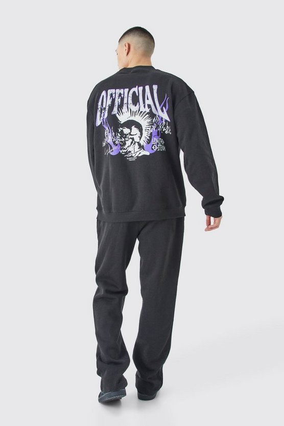 Lockerer Oversize Trainingsanzug mit Print