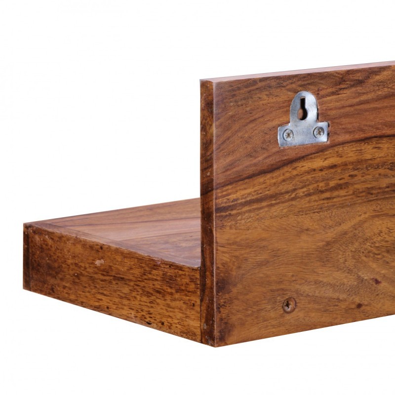 Wohnling Massivholz Wandregal 80 cm Sheesham