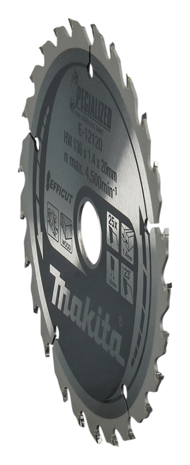 Makita Zubehör E-12120 Holzsägeblatt 136x20x1,5 25T