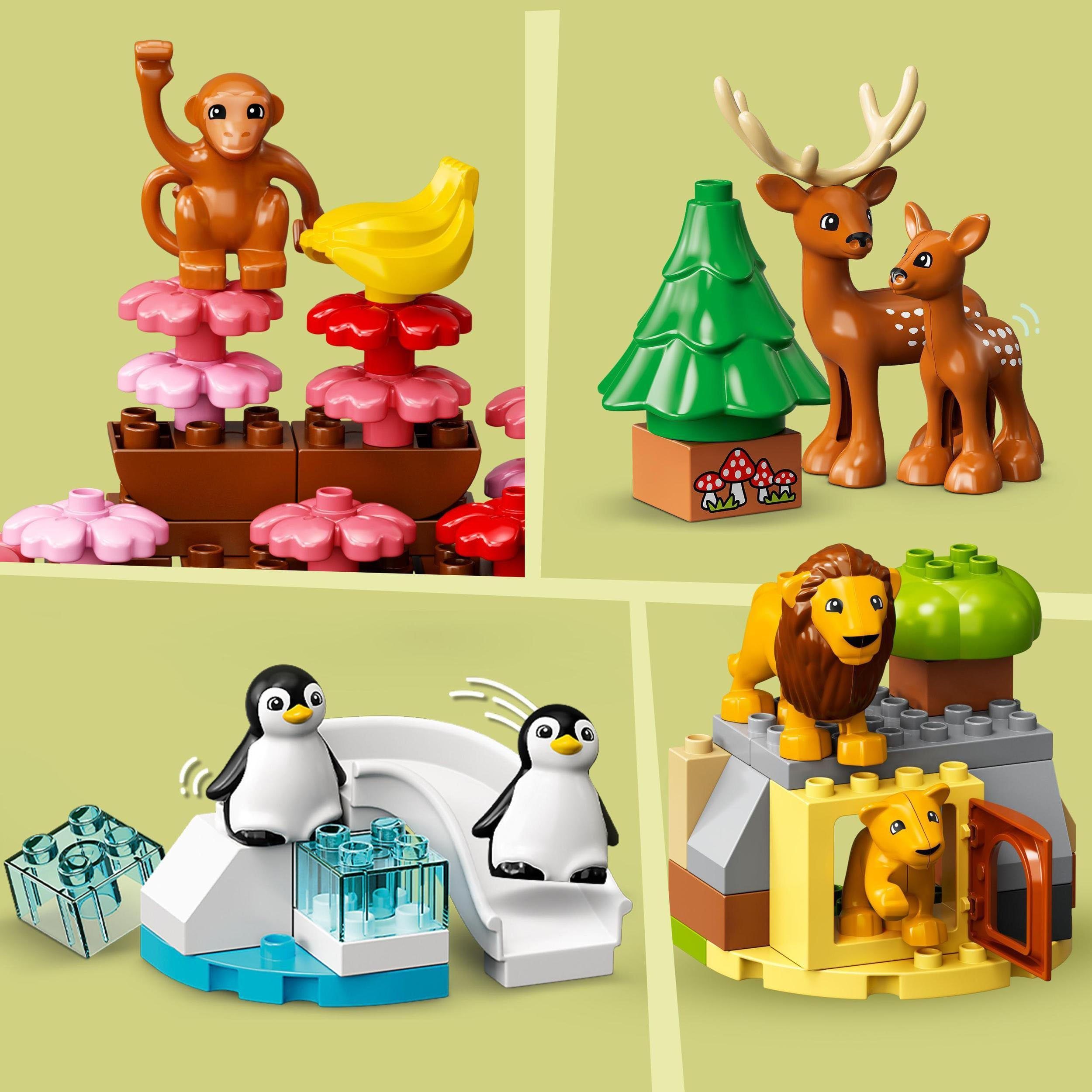 LEGO® Konstruktionsspielsteine Wilde Tiere der Welt (10975), LEGO® DUPLO, (142 St), Made in Europe