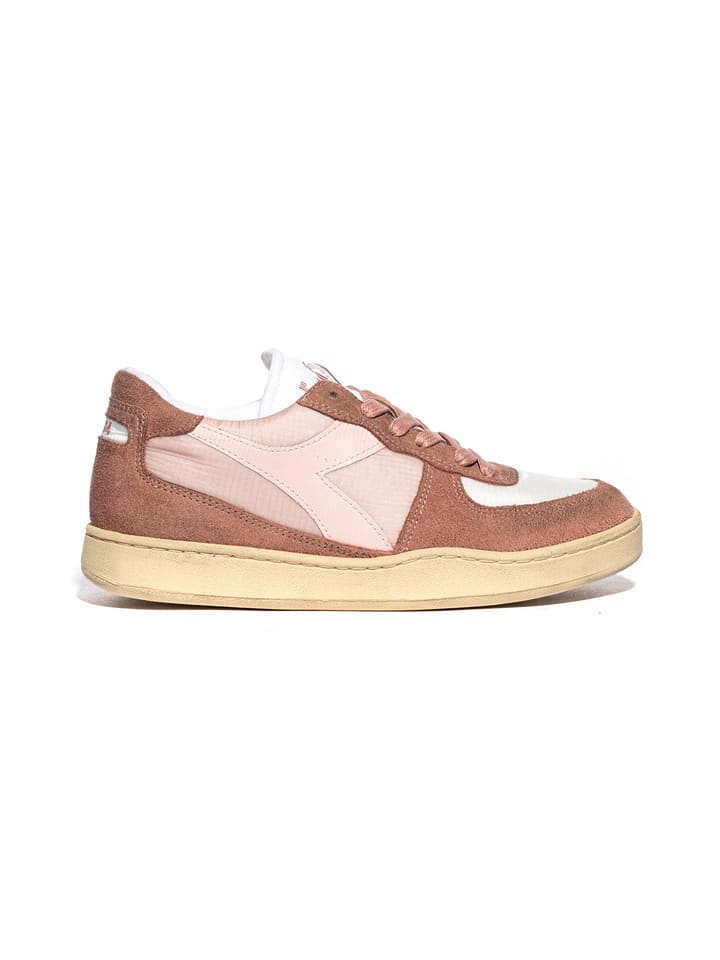 Diadora Leder-Sneakers in Hellbraun/ Rosa/ Weiß günstig kaufen