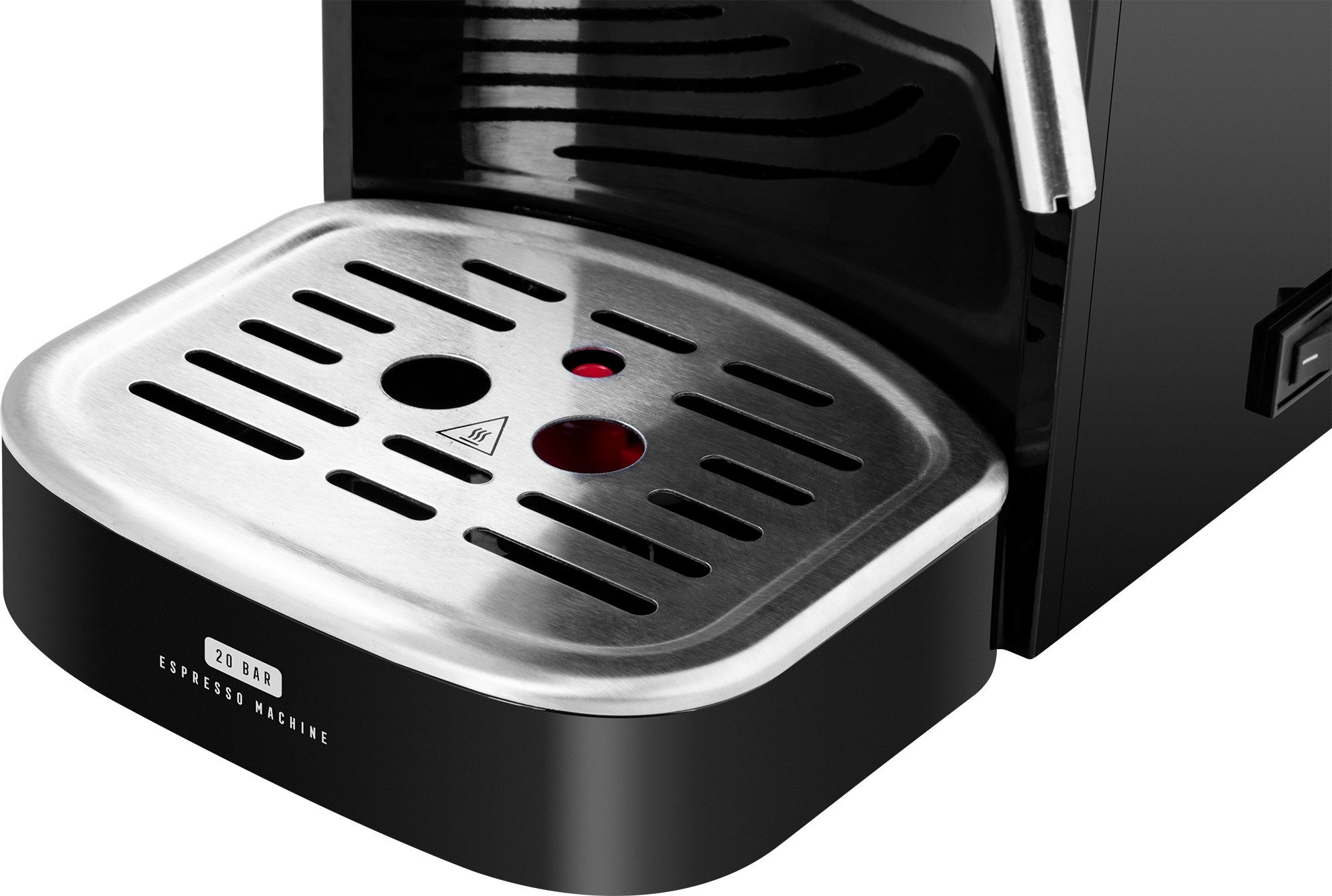 ECG Siebträgermaschine ESP 20301 Black, SLIM-Design, Dampfdüse zum Aufschlagen von Milch