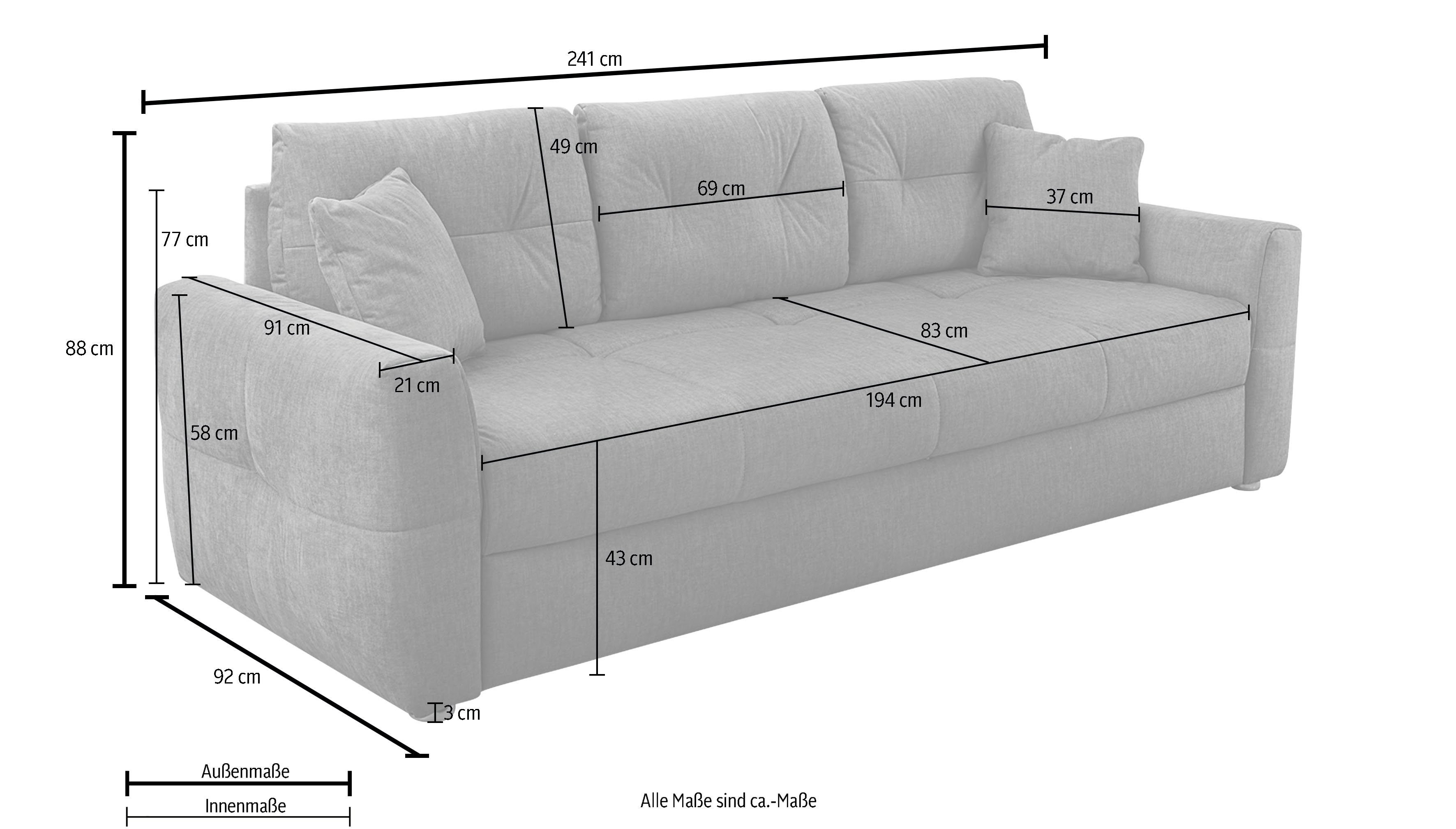 Jockenhöfer Gruppe Schlafsofa Benjamin, praktische Gästebettfunktion und große Liegefläche (152 x 194 cm)