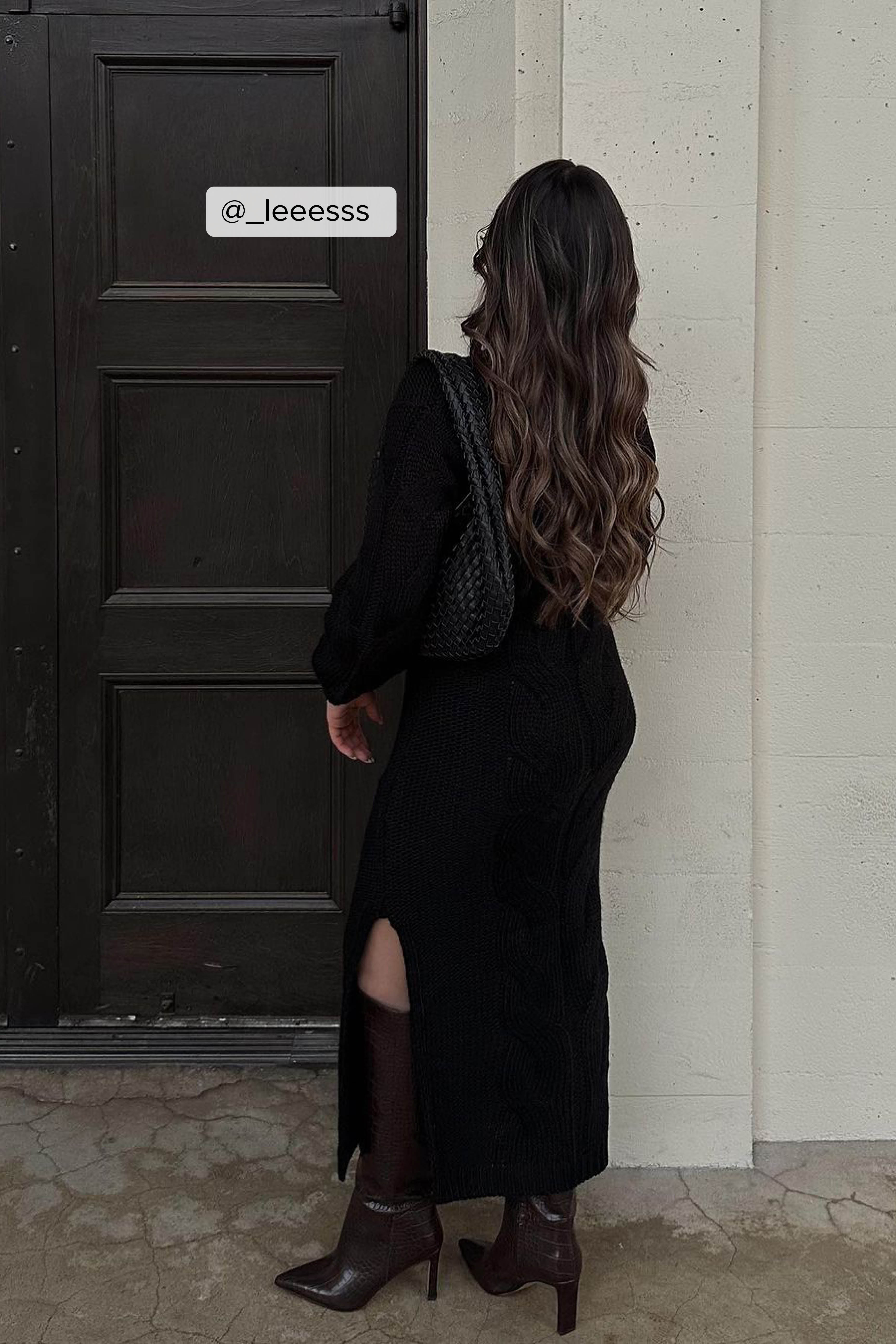 Midikleid mit Zopfmuster