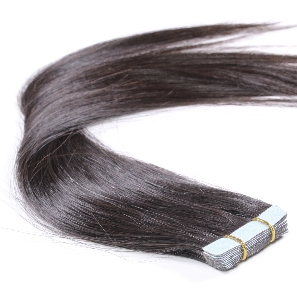 hair2heart Extensions adhésives Premium Cheveux bruts Noir naturel 2.5g extensions