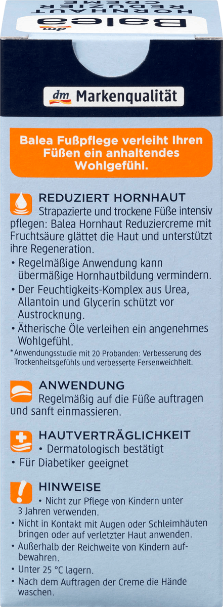 Fußcreme, Hornhaut Reduzier Creme mit Urea & Allantoin, 50 ml