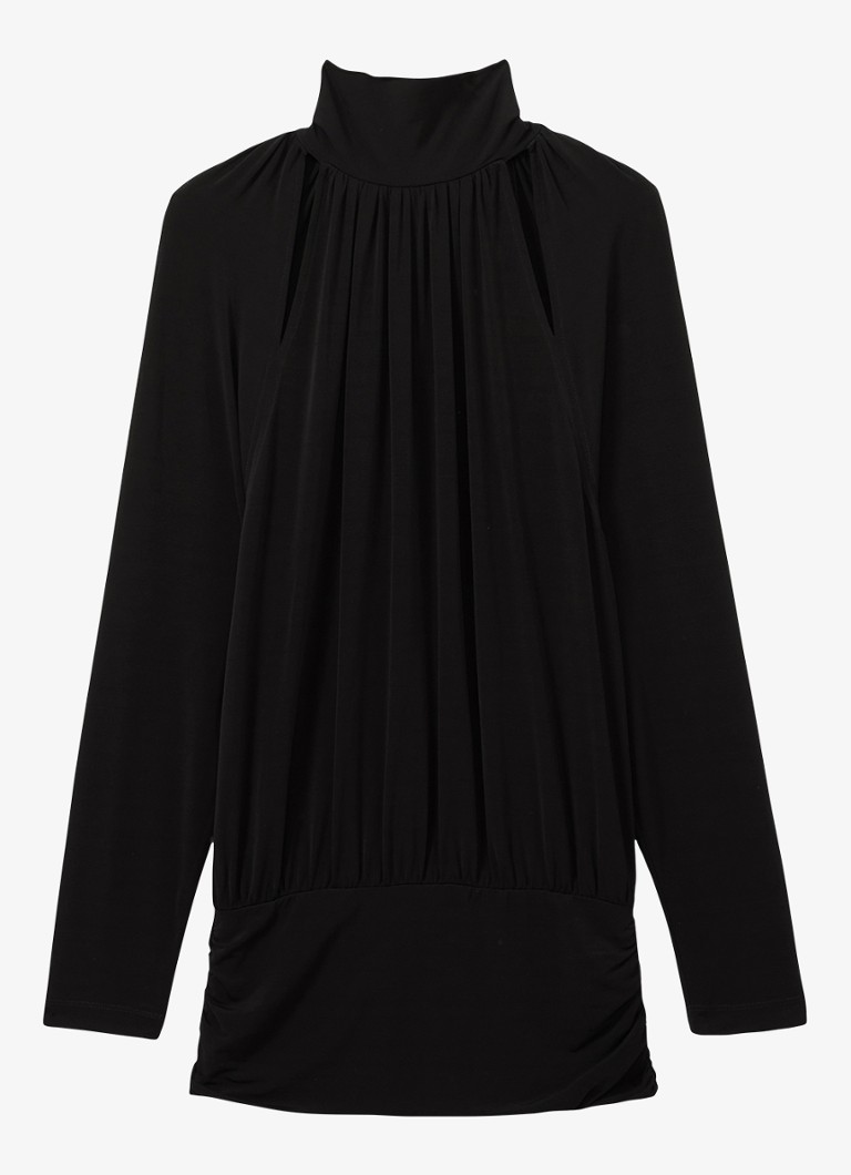 Top Reiss Adrienne con collo alto e dettagli traforati.