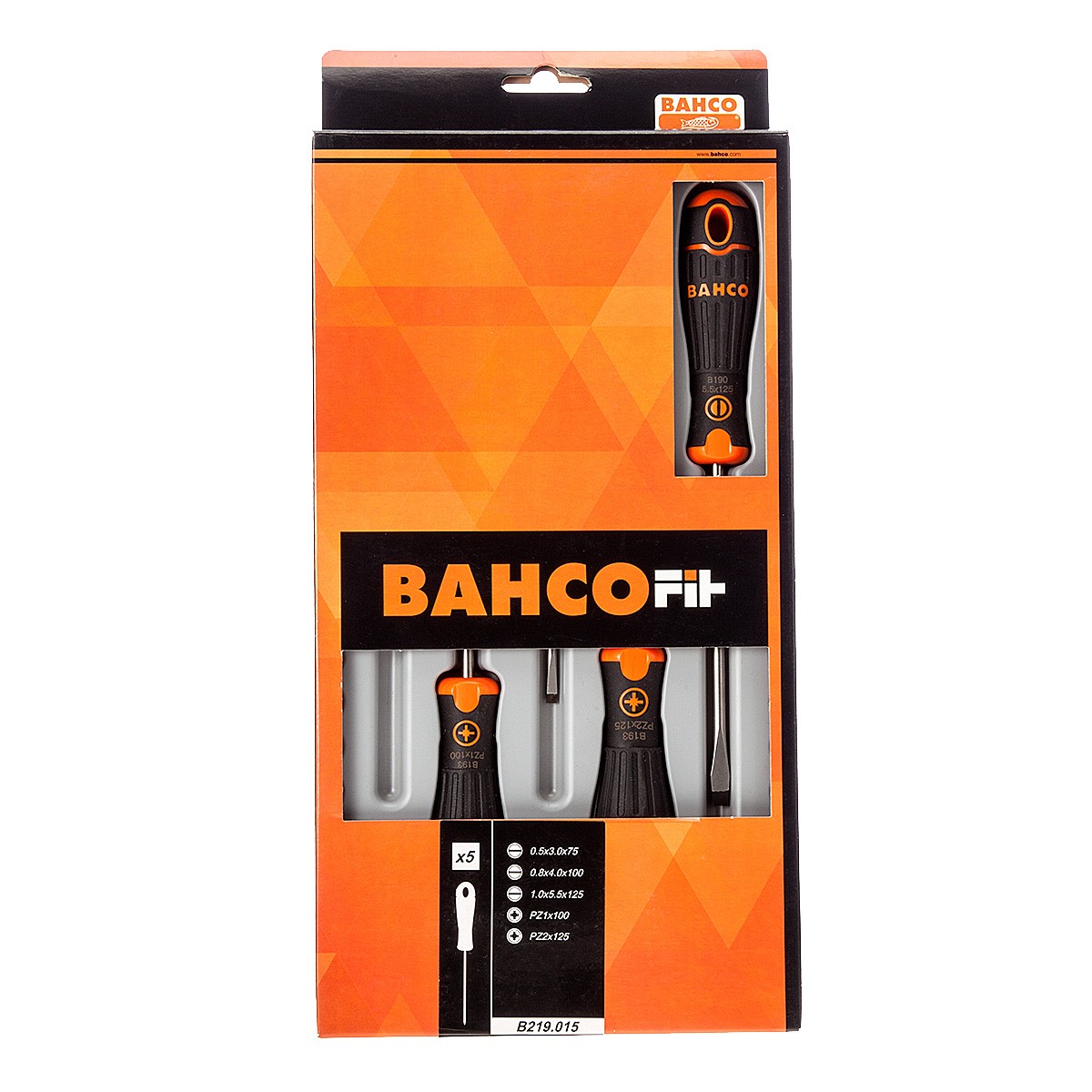 Conjunto de chaves de fenda Bahco B219.015 Bahcofit, 5 peças