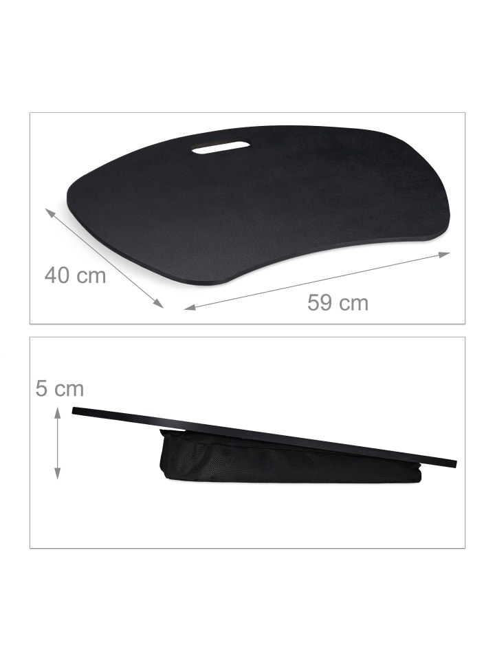 relaxdays Knietablett in Schwarz - (B)60 x (H)5 x (T)40 cm günstig kaufen onesize