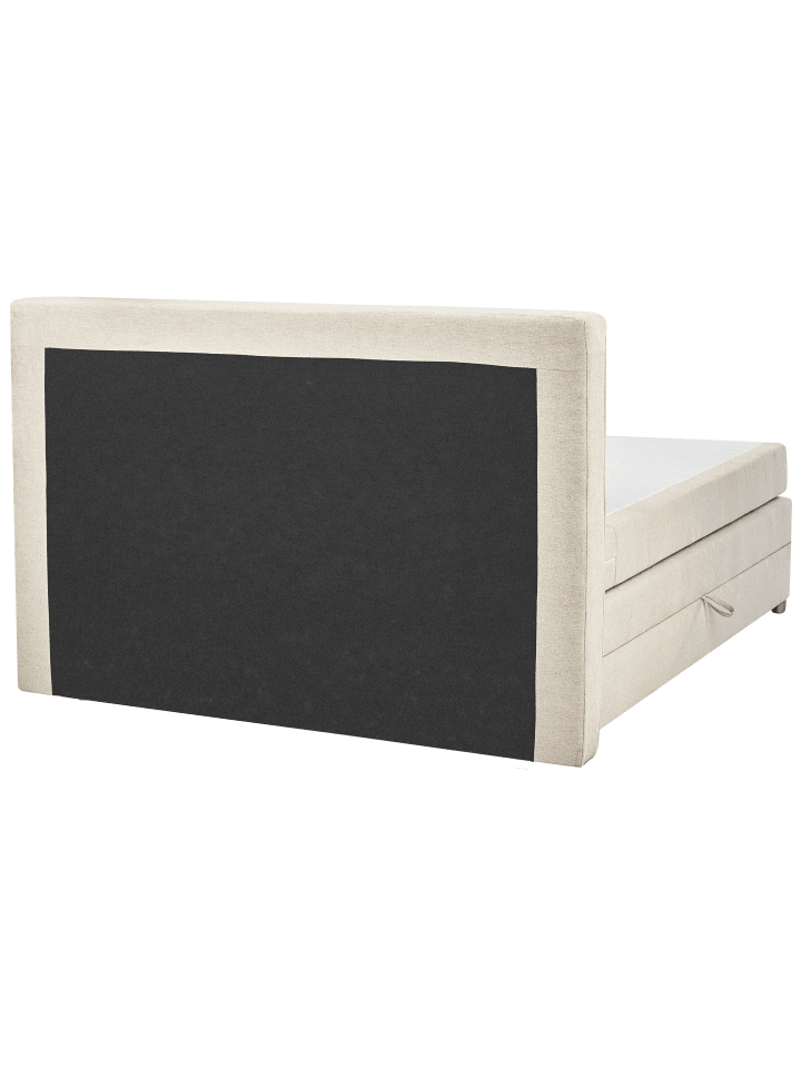 Beliani Boxspring Bett MINISTER in Beige/Silber - (W) 193 x (H) 115 x (L) 209 cm günstig kaufen onesize