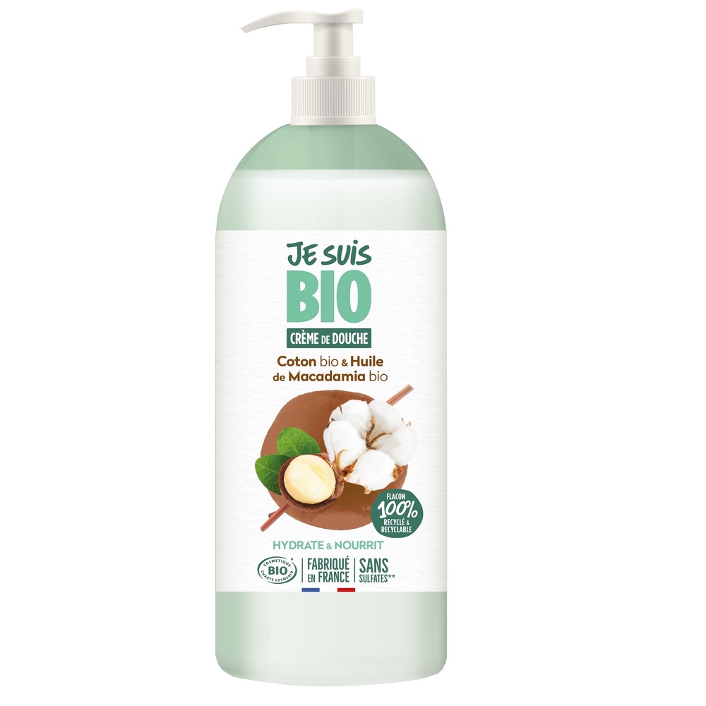 je suis bio Crème douche coton et macadamia 1L Crème de douche