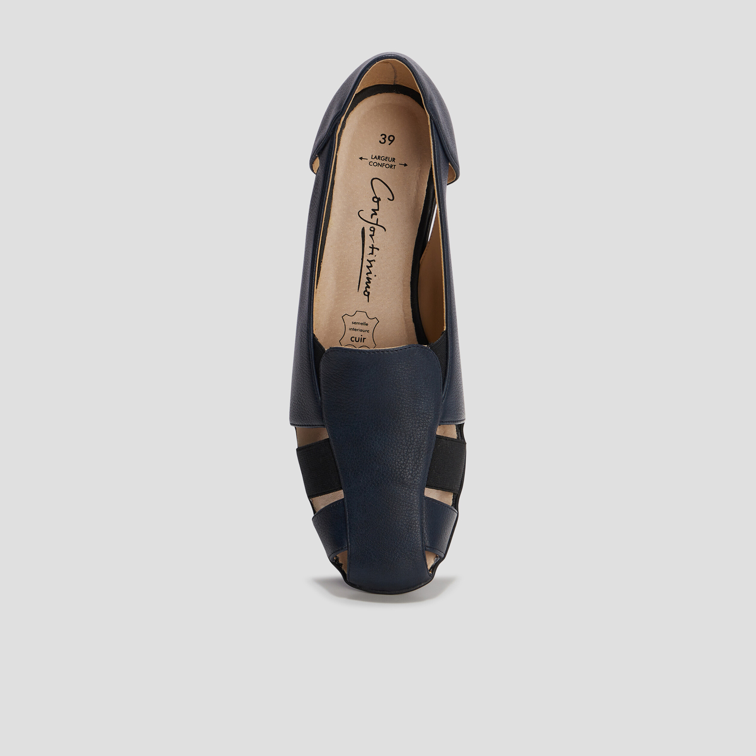Ballerines pied large Confortissimo bleu marine femme | La Halle