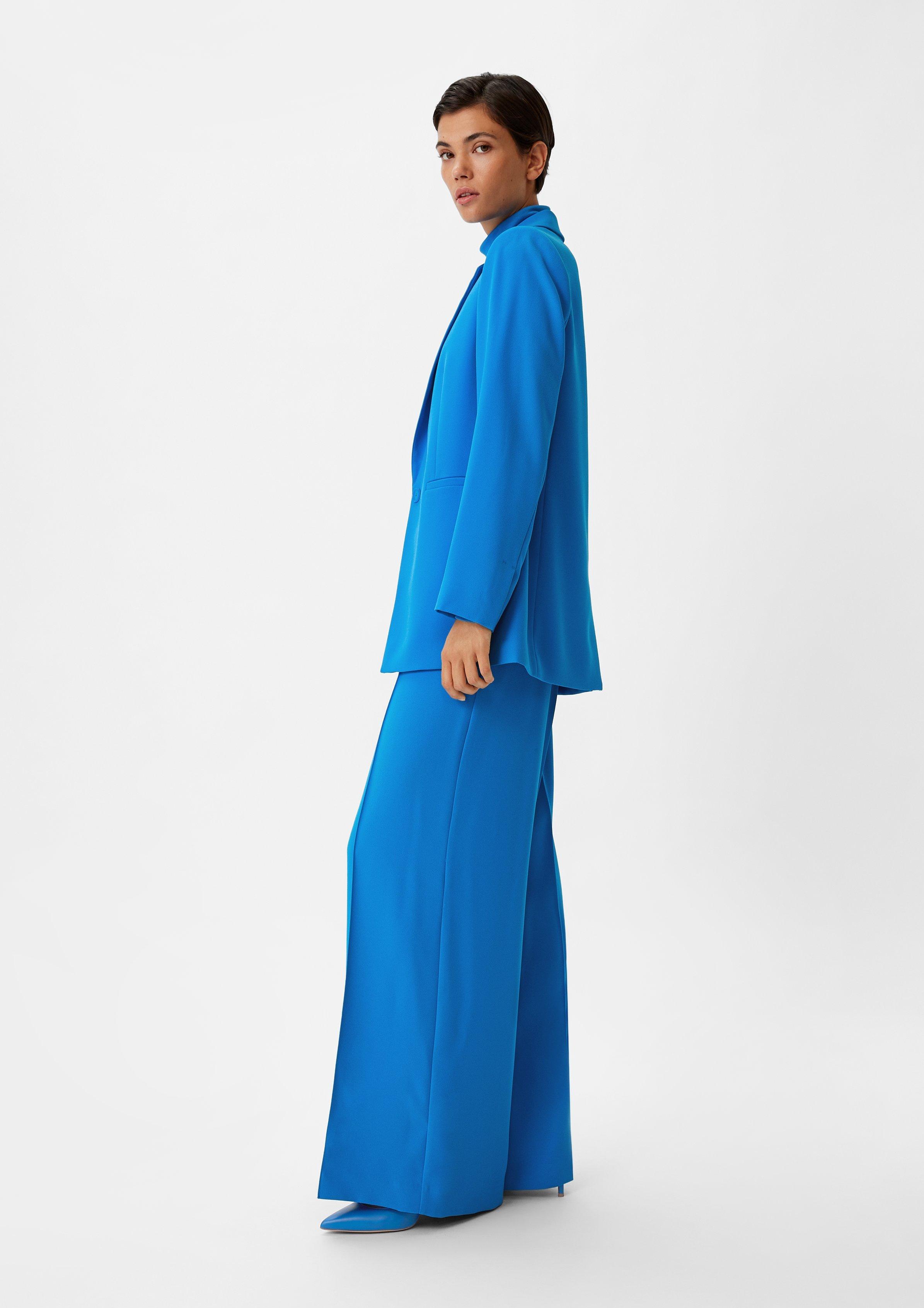 Longblazer aus Crêpe - royalblau