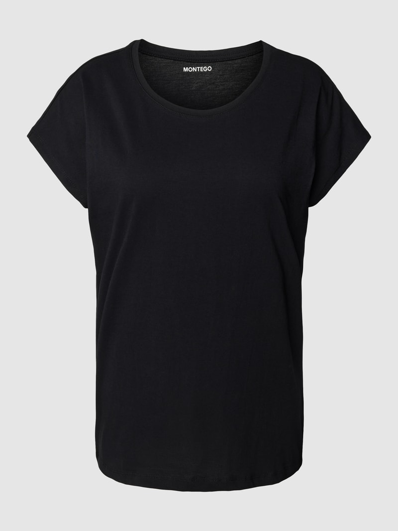 T-Shirt mit Rundhalsausschnitt in schwarz