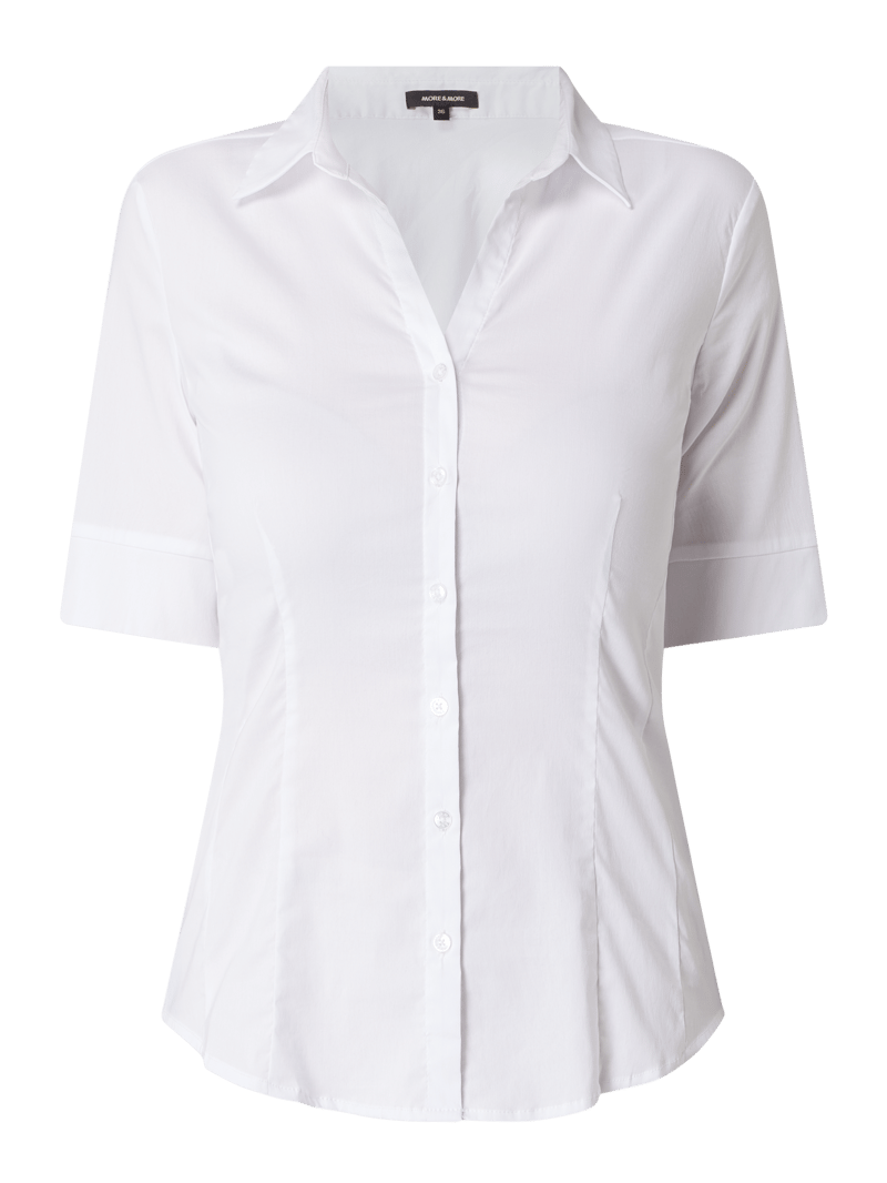 Bluse mit kurzem Arm in weiß