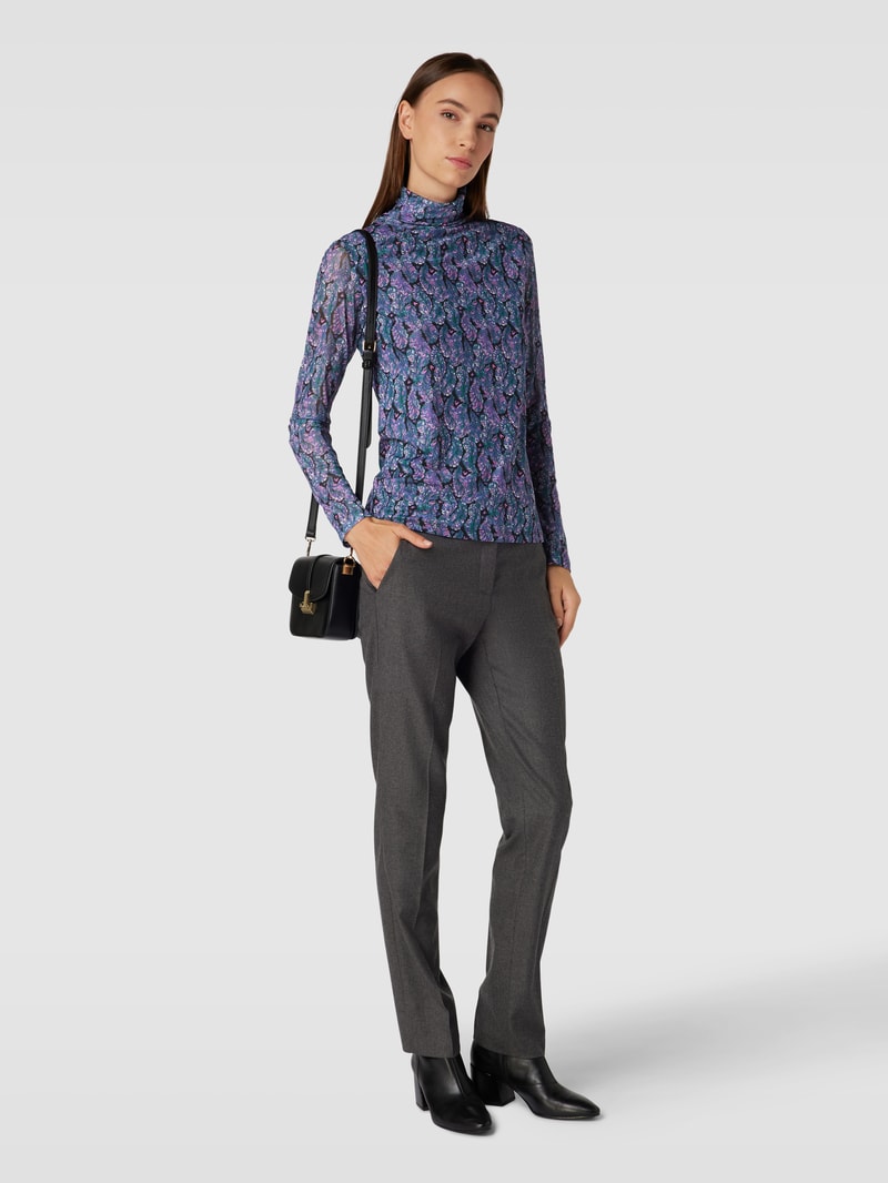 Longsleeve mit Stehkragen Modell 'Jane' in flieder