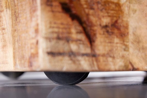 riess-ambiente Beistelltisch FACTORY 40cm natur, Nachttisch · Massivholz · Hocker · mit Rollen · Industrial · Mangoholz