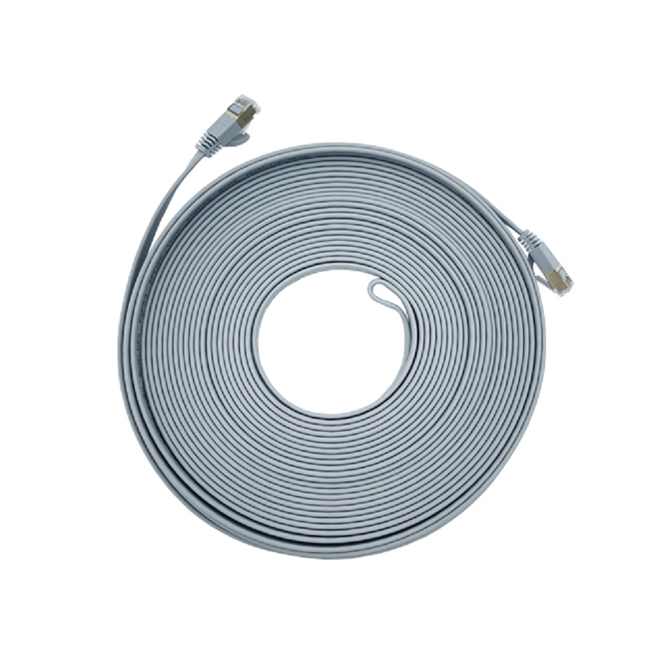 Vago-Tools CAT7 Patchkabel Netzwerkkabel grau 3m flach