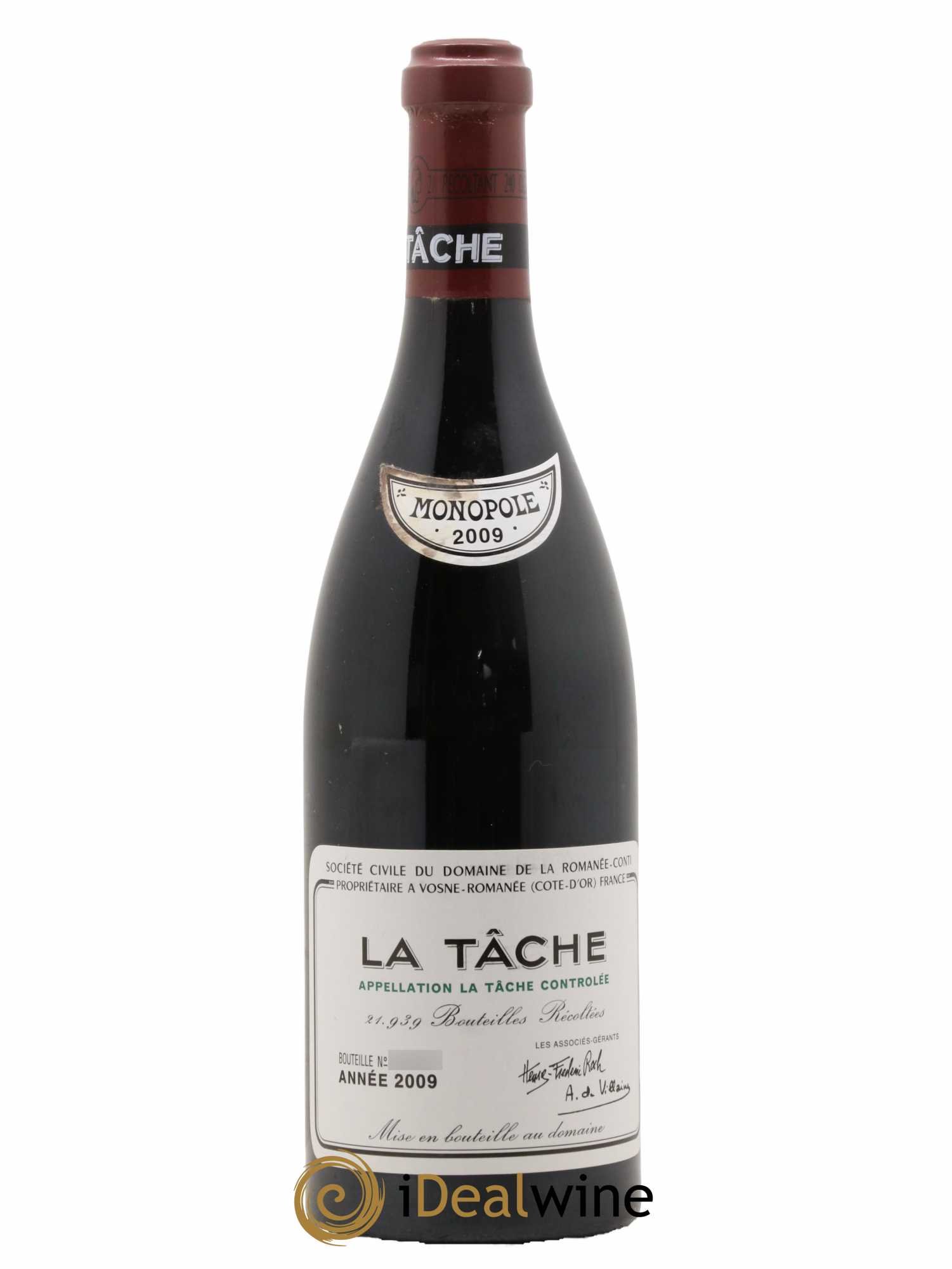 La Tâche Grand Cru Domaine de la Romanée-Conti  2009 - Lot de 1 Bouteille