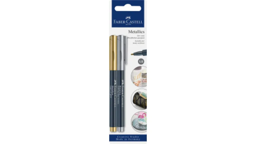 FABER-CASTELL Metallics Marker 2er Set Gold/Silber