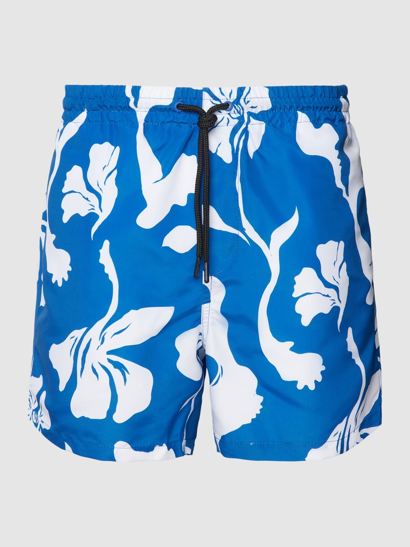 Badehose mit Allover-Muster Modell 'TED' in blau