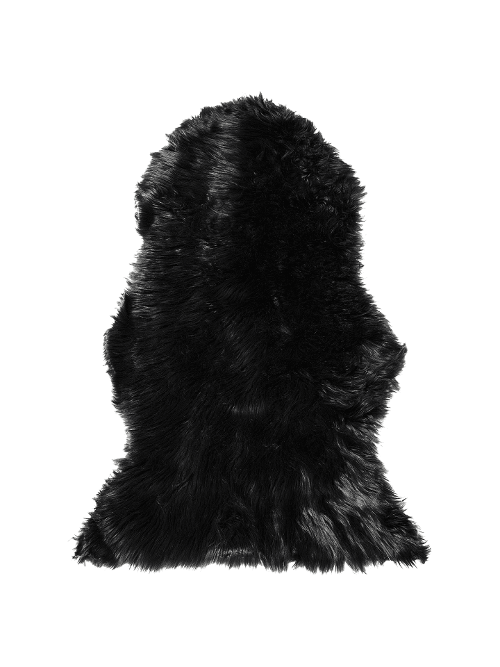 Beliani Schaffell MUNGO in Schwarz - (W) 63 x (H) 3 x (L) 95 cm günstig kaufen onesize