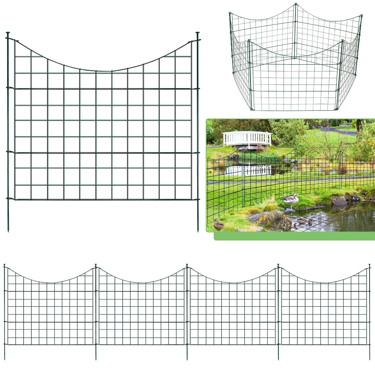 Yakimz Gartenzaun Teichzaun Gartenzaun Campingzaun Oberbogen Garden Garten Draht