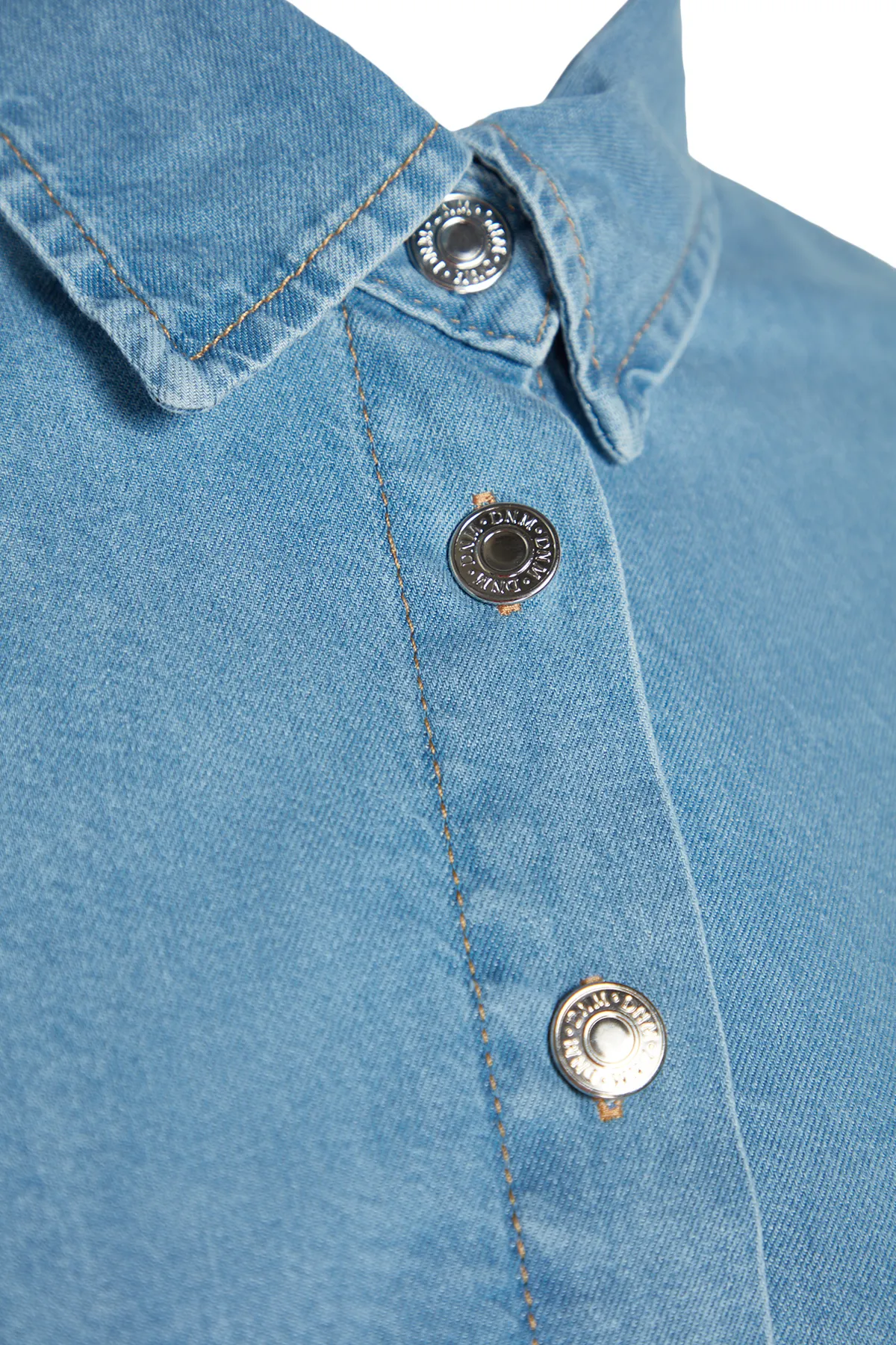 Trendyol Curve  Hellblaues Oversize-Jeanshemd TBBAW24AX00016