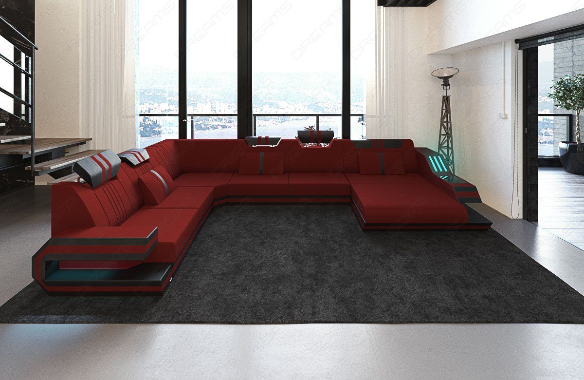 Sofa Dreams Wohnlandschaft Stoff Polster Sofa Ravenna XXL M Mikrofaser Stoffsofa, Couch wahlweise mit Bettfunktion