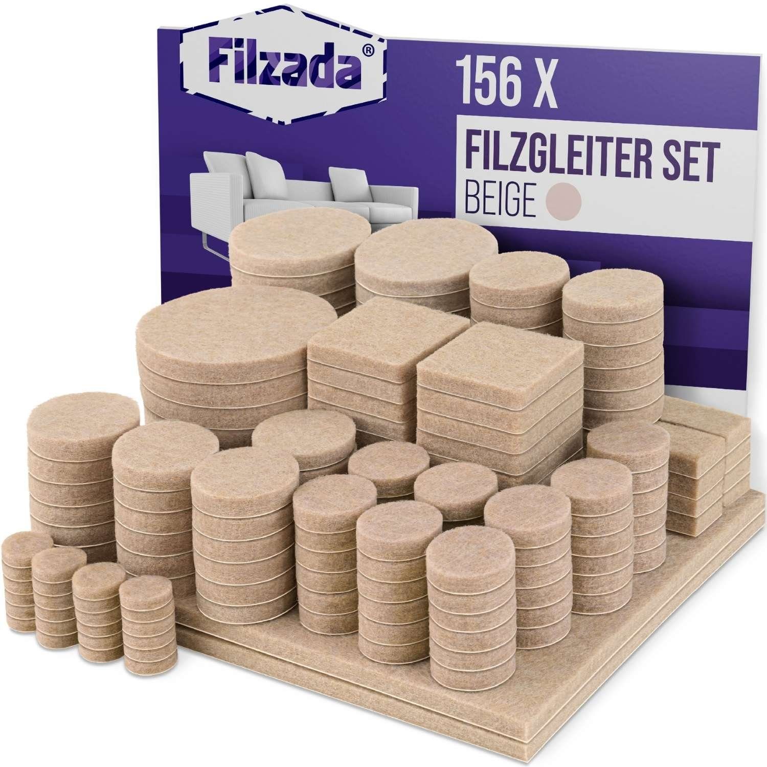 Filzada Filzgleiter Filzgleiter 156 St Selbstklebend Set Möbelgleiter Filz Rund Eckig