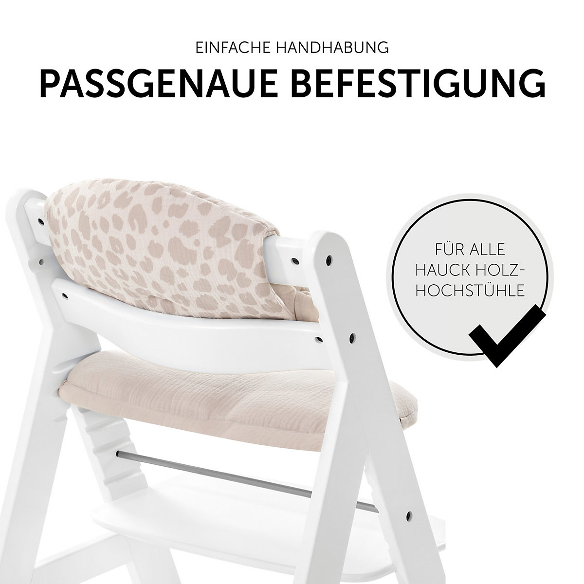 Sitzauflage Alpha Highchair Pad Select, Musselin Leo Natural