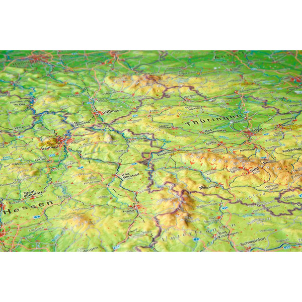 RELIEF DEUTSCHLAND 1:1.2MIO MIT NATURHOLZRAHMEN - Karte