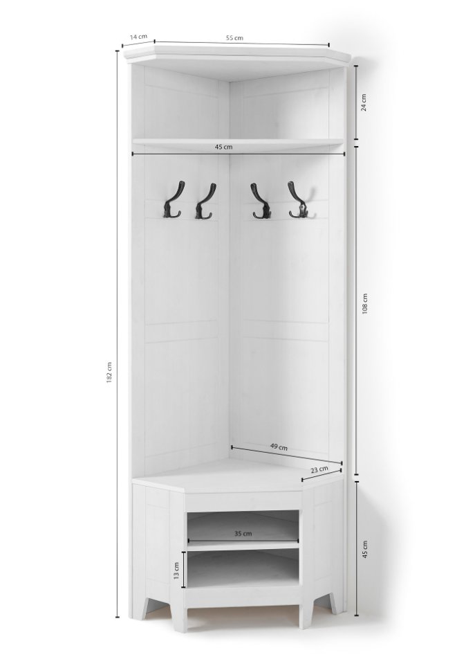 Garderoben-Eckschrank