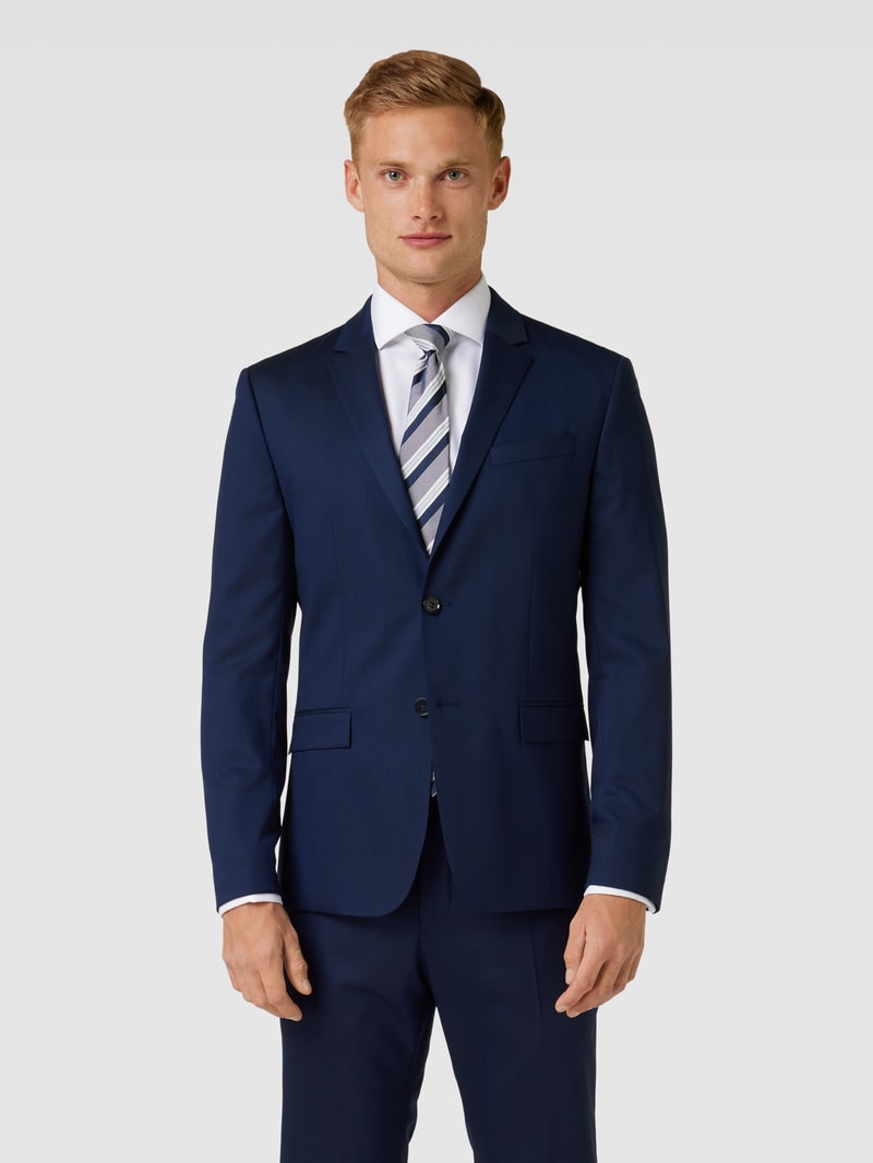 Slim Fit 2-Knopf-Sakko mit Reverskragen in blau