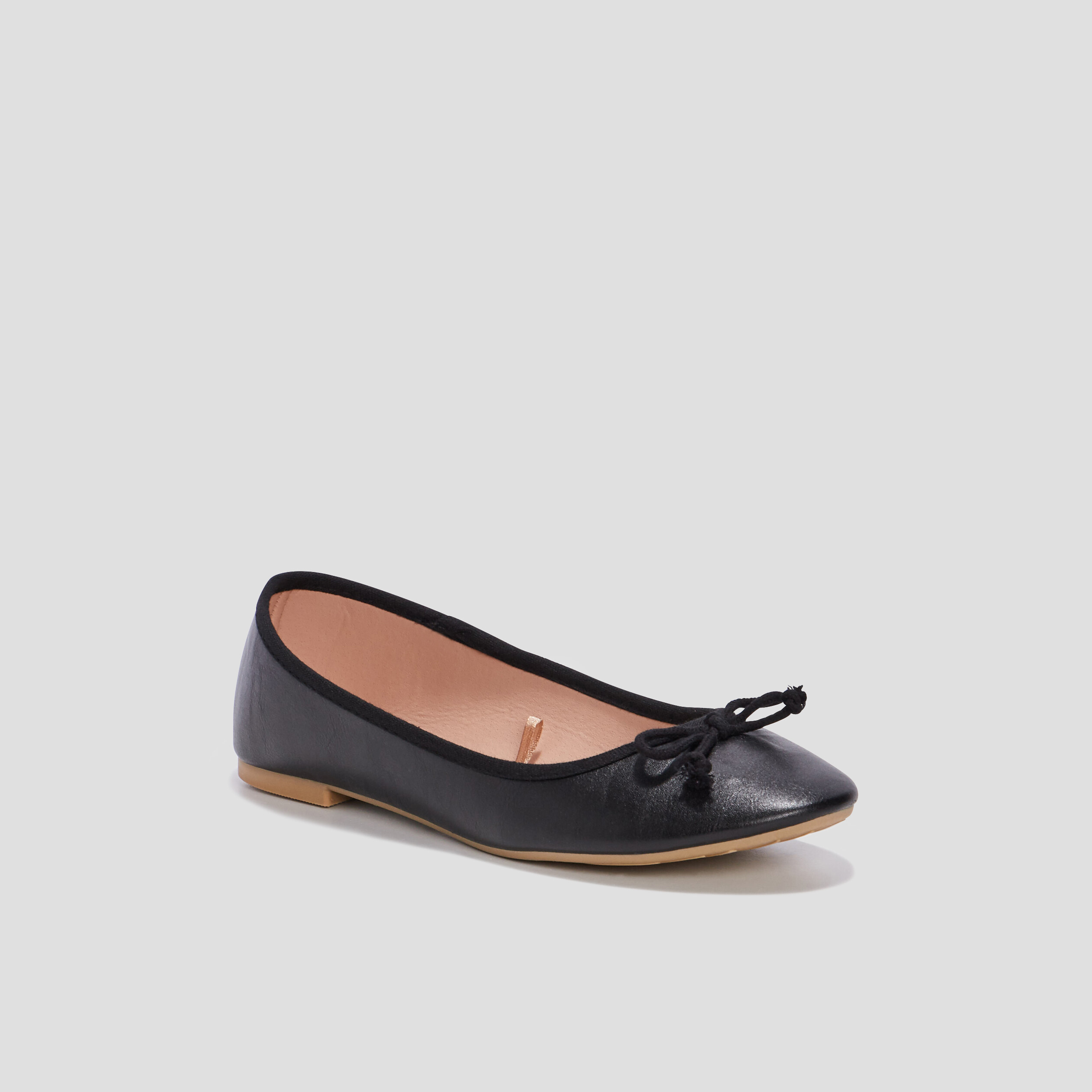 Ballerines plates avec noeuds noir femme | La Halle