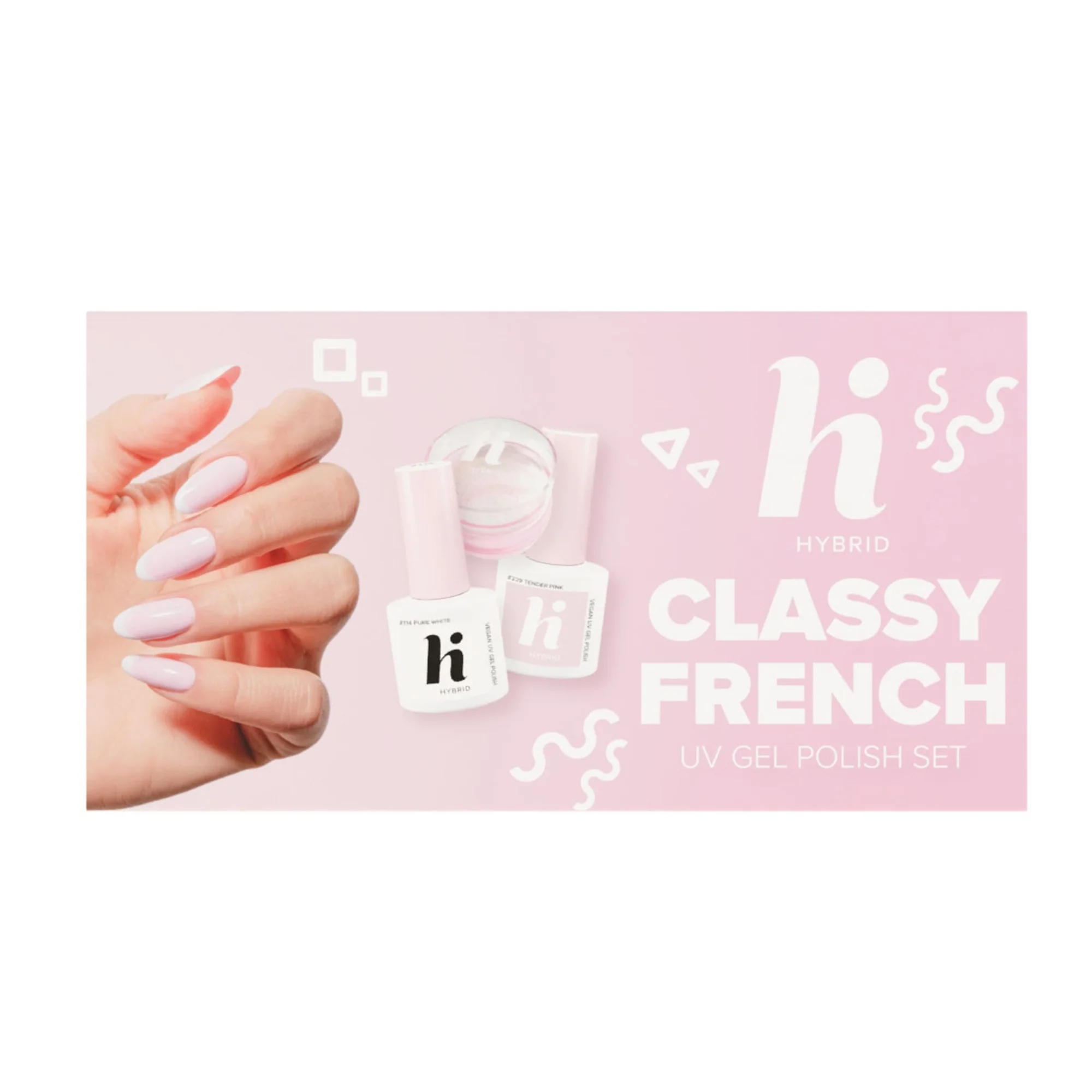 UV Gel Polish CLASSY FRENCH Sett - Sminkeboks