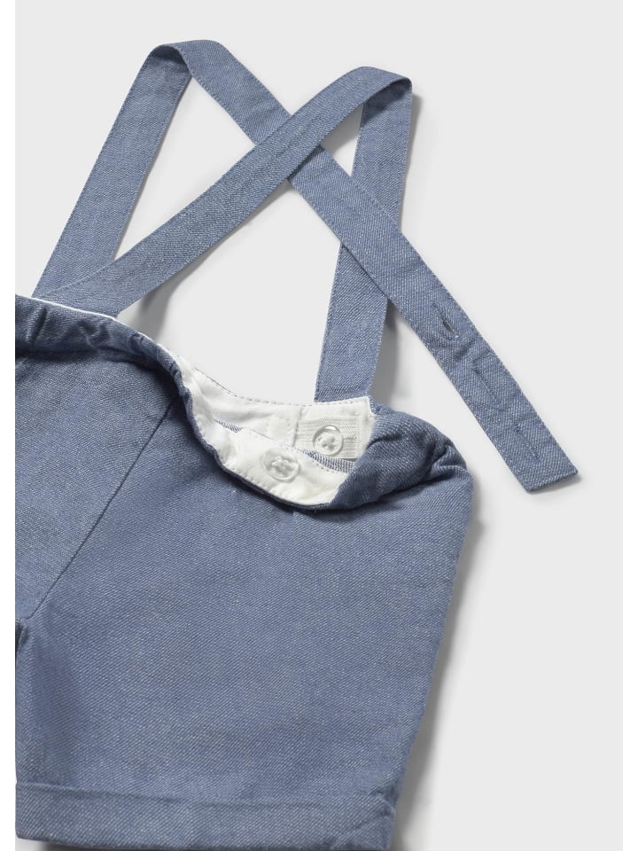 Mayoral Sommerset Hemd mit Fliege & Bermuda in blau günstig kaufen