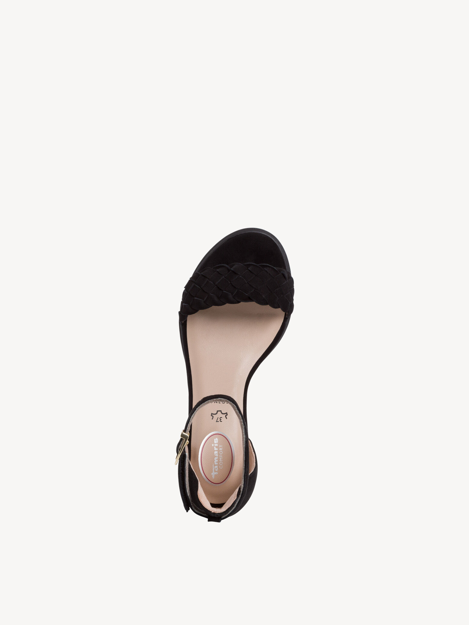 Sandale à talon en cuir - noir