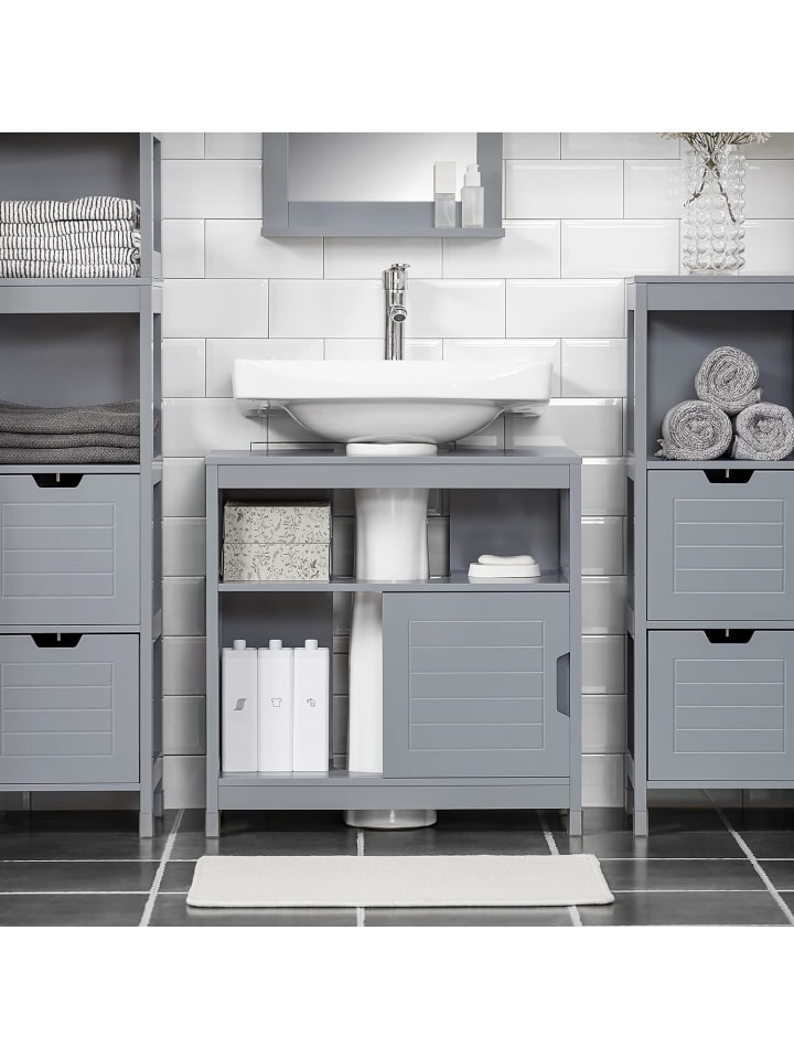 SoBuy Waschbeckenunterschrank in Dunkelgrau - (B)60 x (H)60 x (T)30cm günstig kaufen onesize