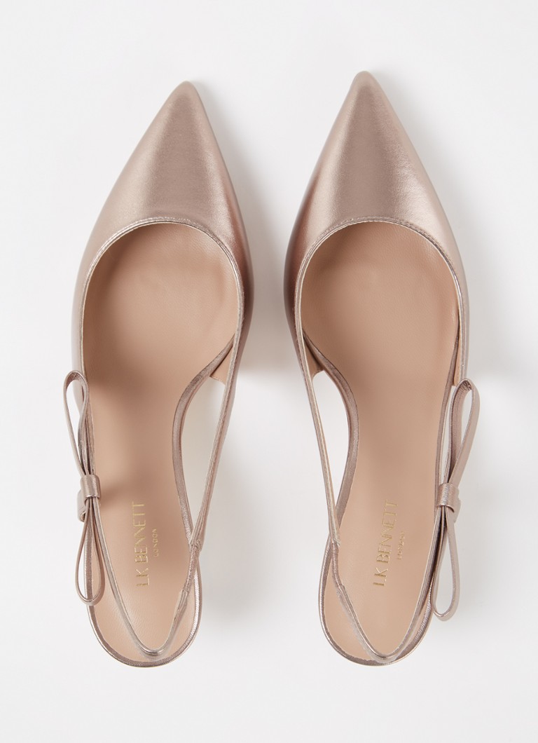 LKBennett Barette leather slingback with metallic finish