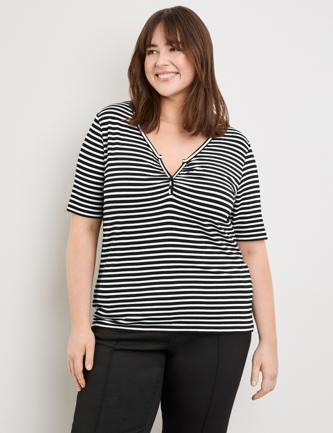 Henley Shirt mit Ringel-Dessin