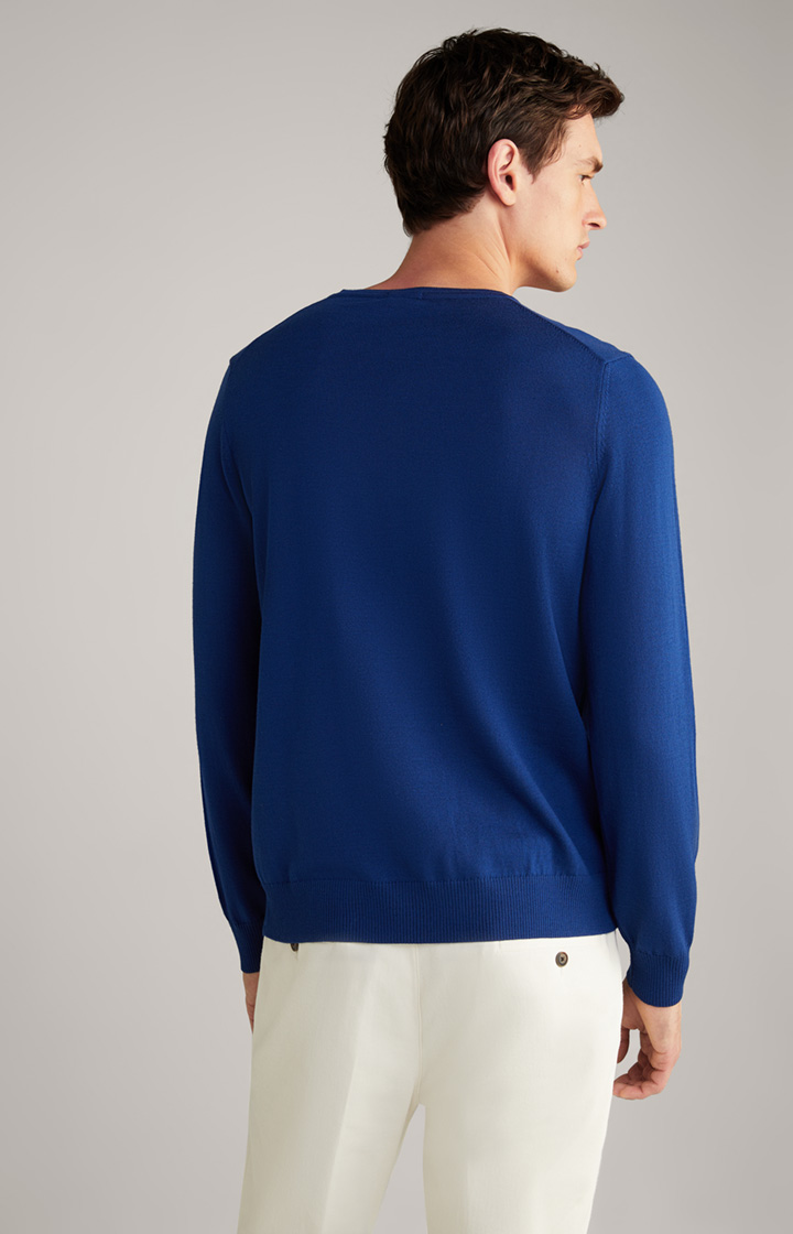 Merinowoll-Pullover Denny in Blau