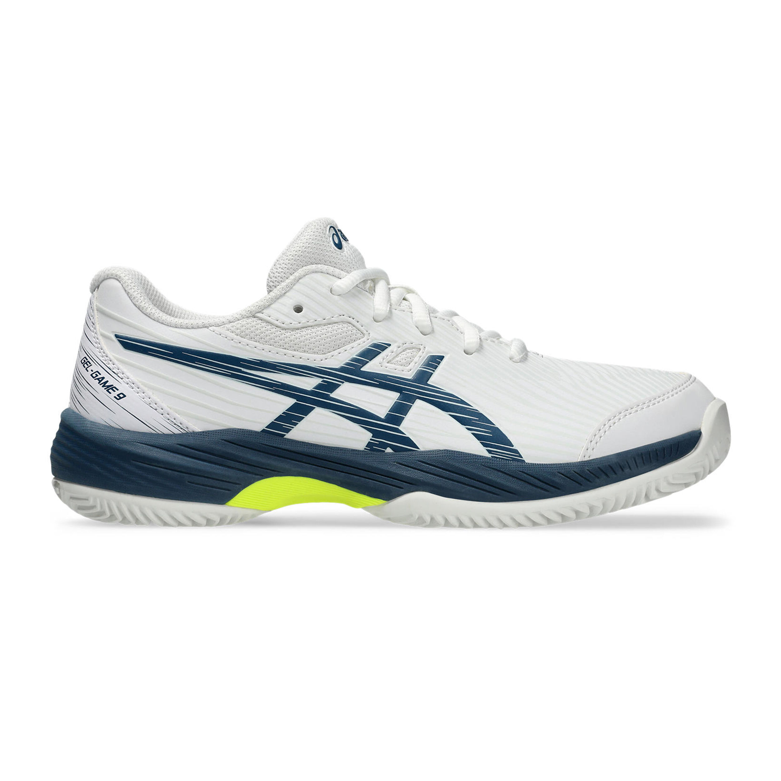 Gel-Game 9 GS Clay Sandplatzschuh Kinder - Weiß, Blau