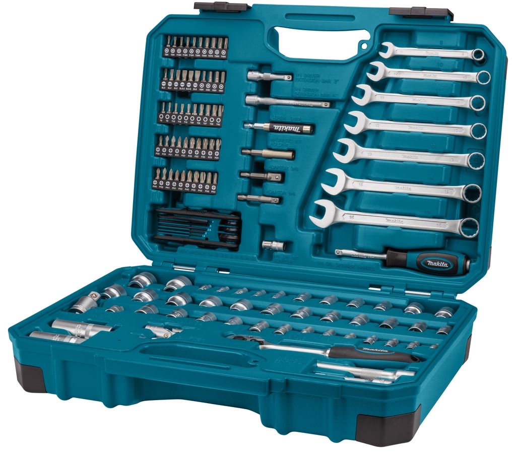 Makita Accessories E-06616 Set ručnih alata od 120 dijelova u plastičnoj kutiji