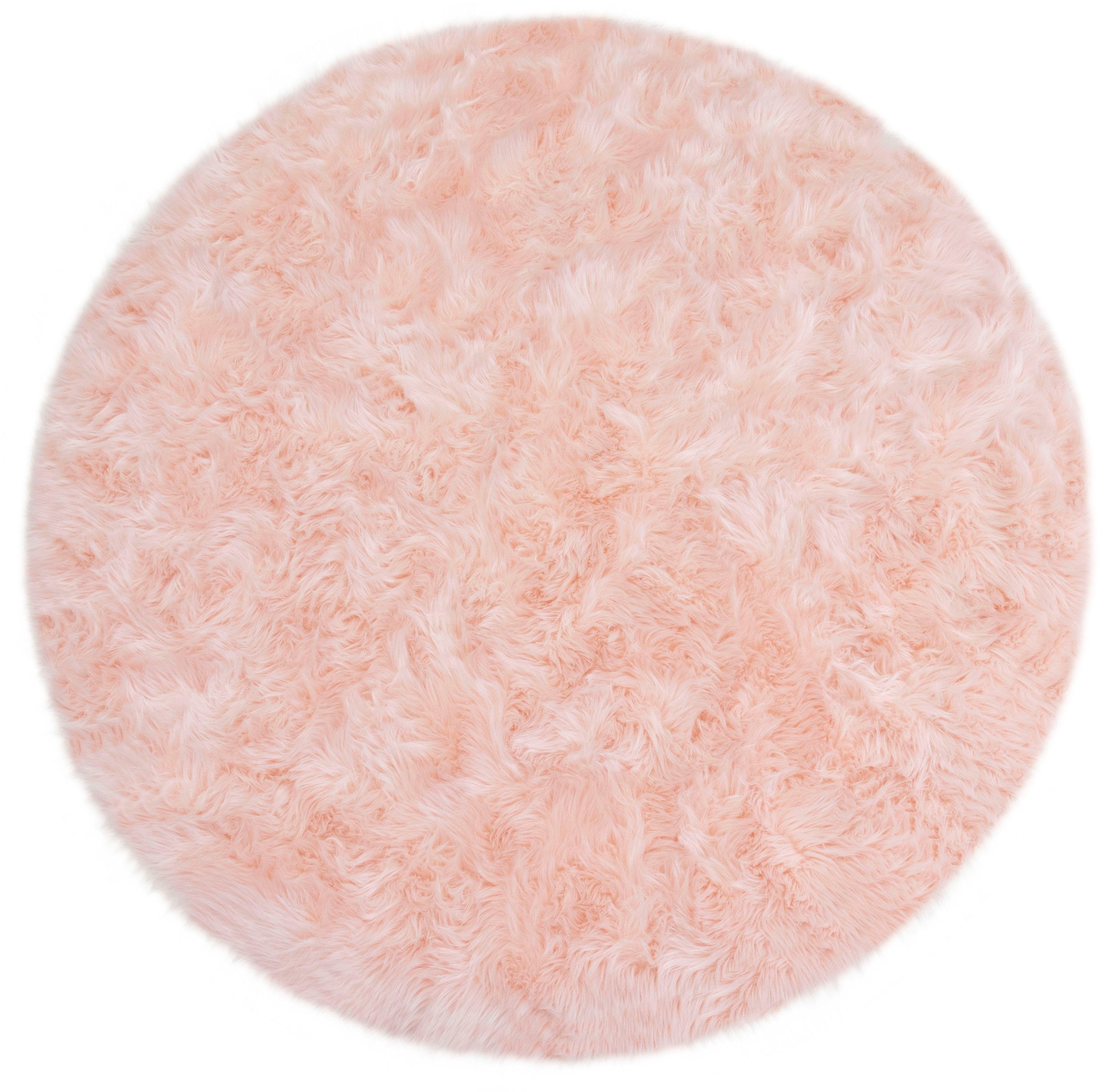 Hochflor-Teppich Dena Teppiche, Home affaire, rund, Höhe: 60 mm, Kunstfell, weich, Uni-Farben, Wohnzimmer, Schlafzimmer, Esszimmer