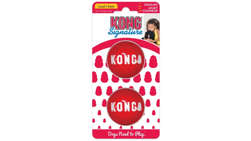 KONG Hundespielzeug Dog Signature Balls 2-pk M