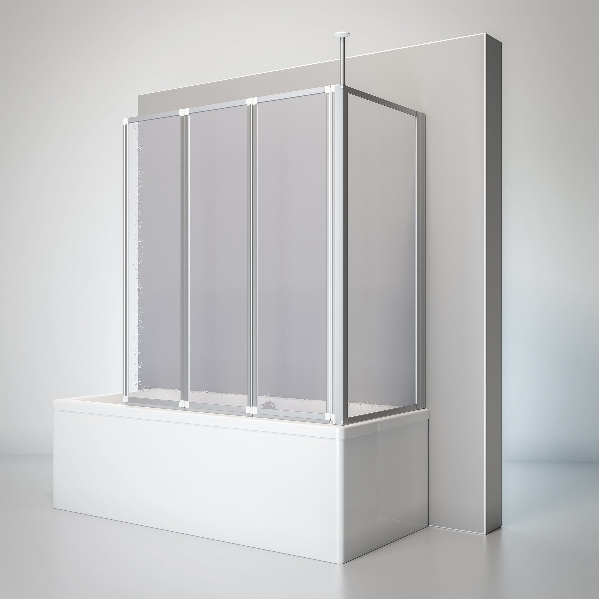 Schulte Badewannenaufsatz Well, Kunstglas, BxH: 129 x 140 cm, 3-tlg. + Festelement